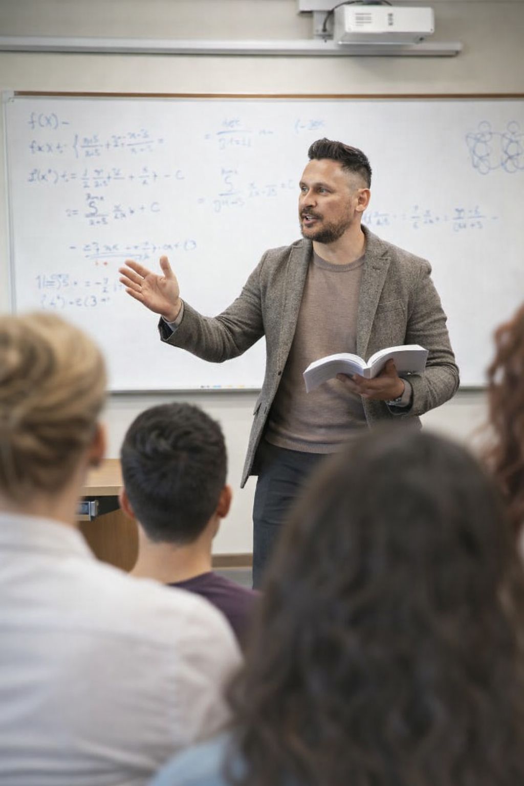 Principal leading a collaborative planning session with department chairs